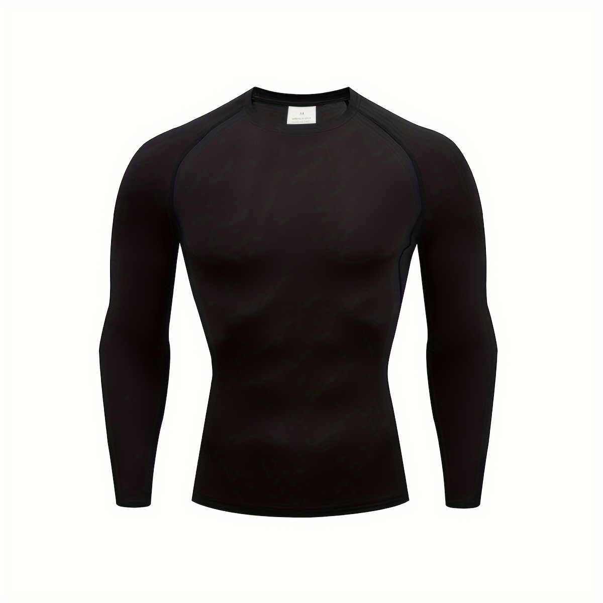 Solid Compression Shirts Men Long Sleeve Athletic Moisture - Temu Canada