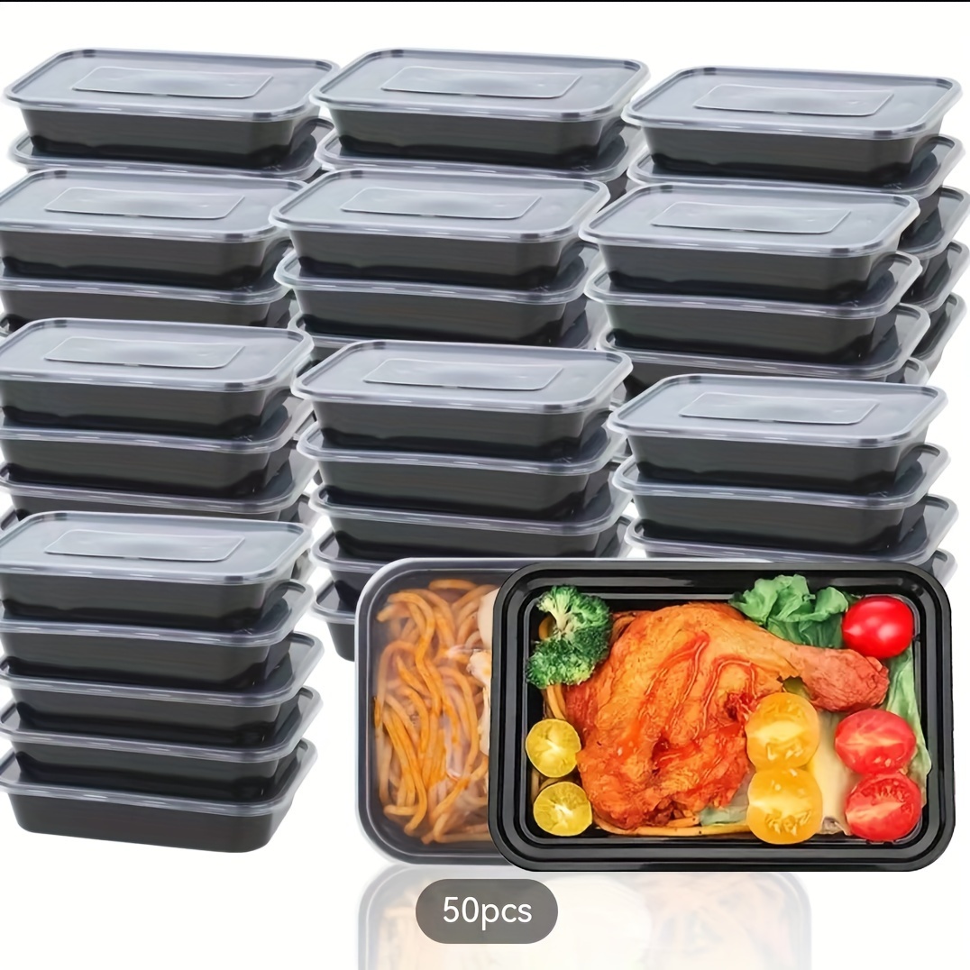 Rectangle 10pcs Microwaveable Disposable Safe Meal Prep Food
