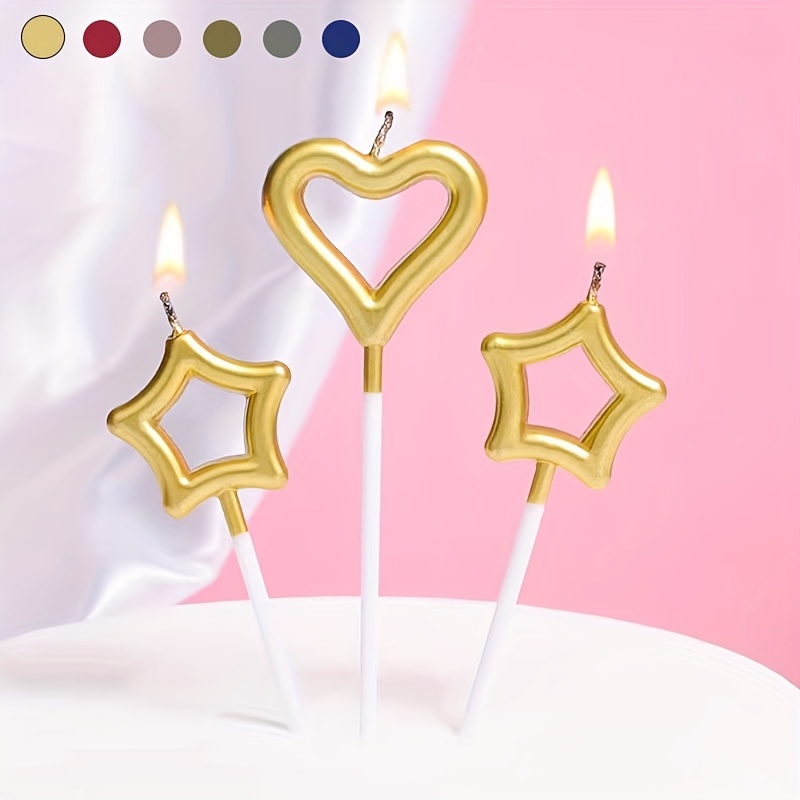 Velas de Cumpleaños Con Forma de Corazón, Decoración Cumpleaños