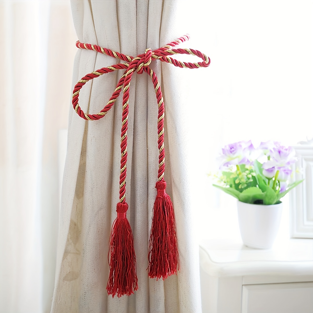 How to make curtain tie-backs