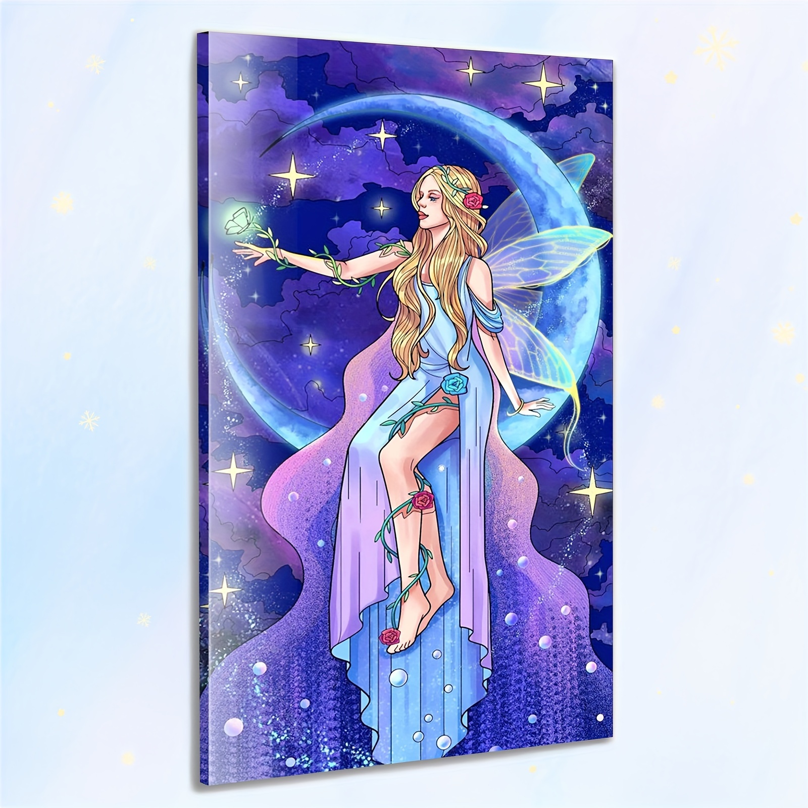 5d Diamond Art Kit For Adults, Cartoon Fairy Wall Hanging Full