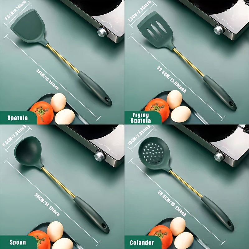 7Pcs/Set 304 Stainless Steel Cookware Kitchenware Utensils Set Colander  Spatula Shovel Spoon Cooking Tools Kitchen Accessories