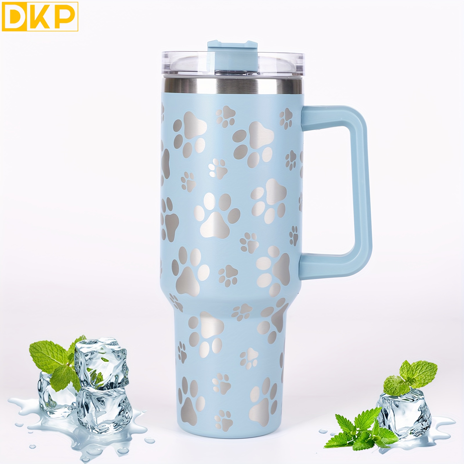 Christmas pattern 40 oz mug with handle lid straw drinkware stainless steel  vacuum tumbler large capacity car travel coffee cup