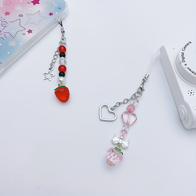 Phone Chain Charm Wristband White Marble Pattern Mobile - Temu