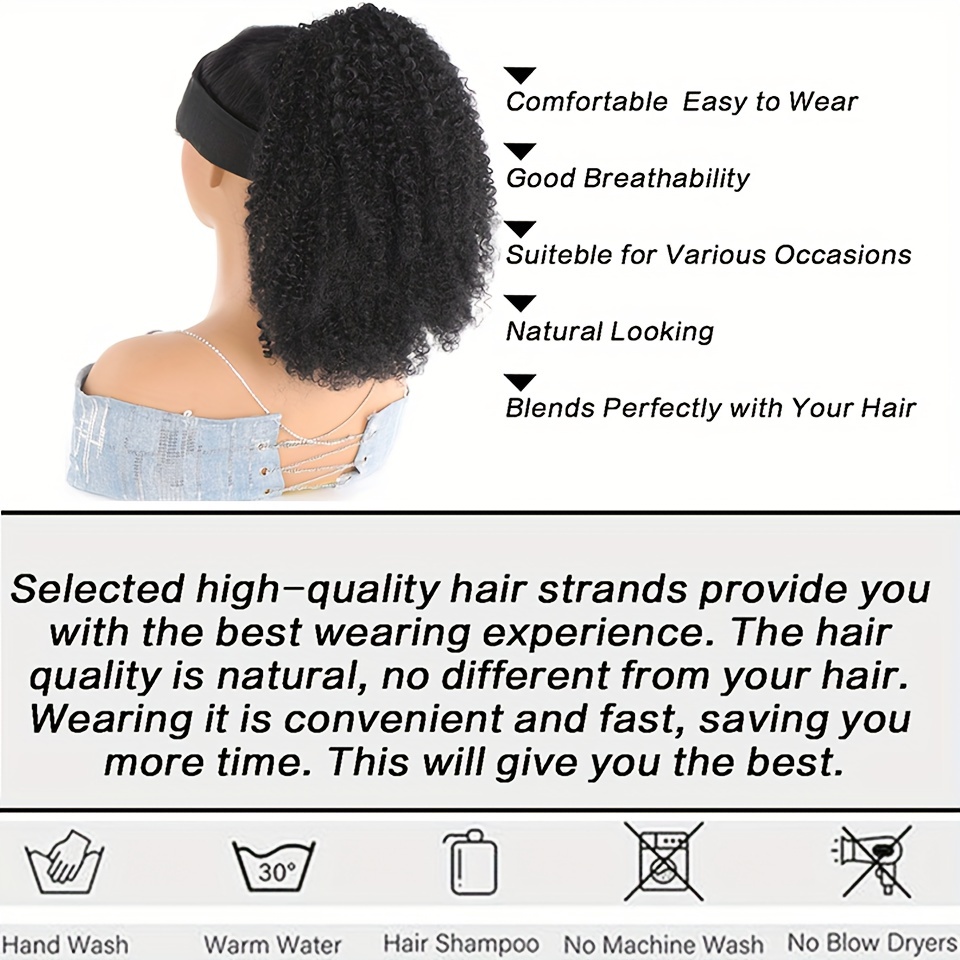 African Drawstring Ponytail Kinky Curly Hair Extension