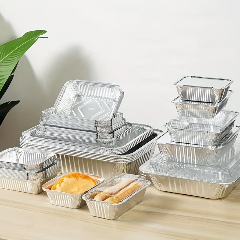Small Aluminum Containers With Plastic Lids Or Cardboard - Temu