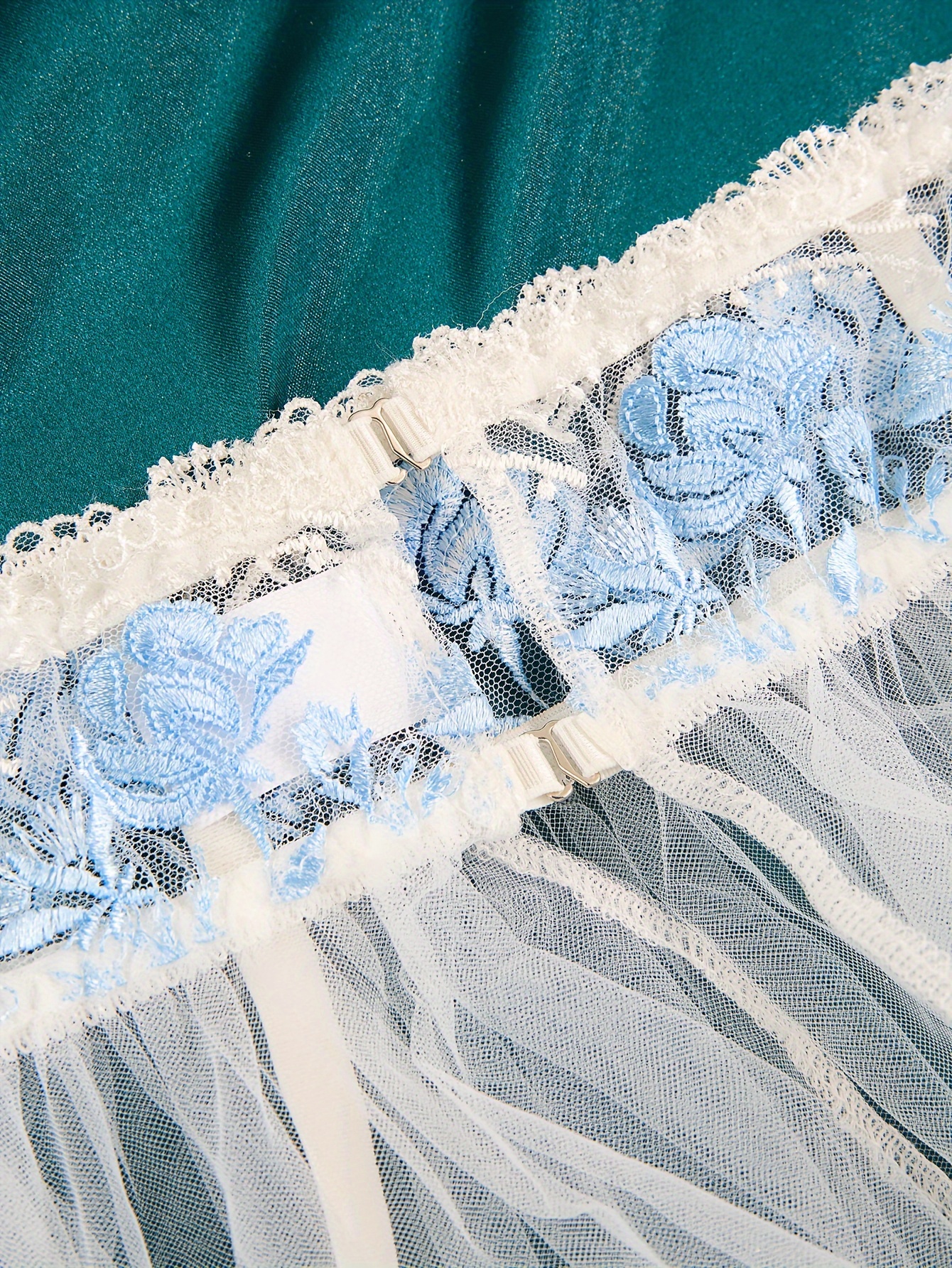 YUUMIN Woman's Lace Sheer Embroidery Balconette 1/4 Cup Push Up Shelf Bra  Thong Underwear Lingerie Set Blue M - ShopStyle