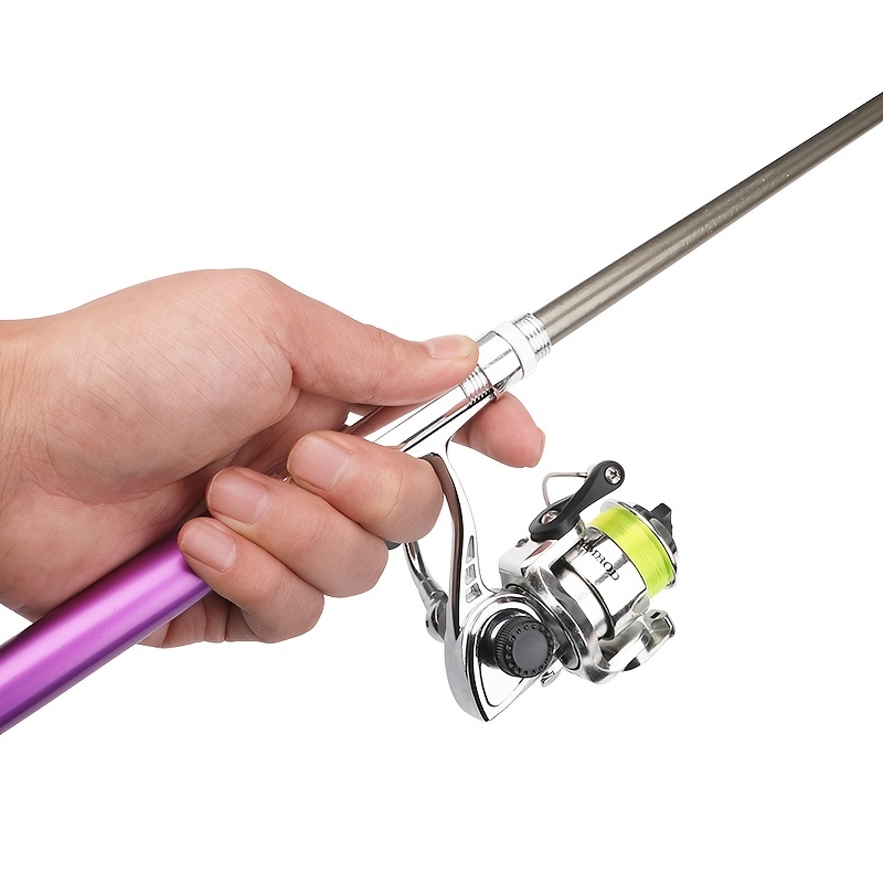 Mini Pen Fishing Rod Metal Spinning Reel Compact - Temu