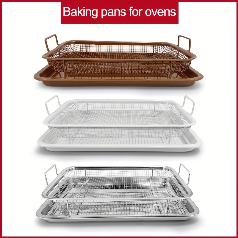  Air Fryer Basket for Oven Stainless Steel, 15 x 11 Inch Air  Fryer Accessories Oven Rack and Crisper Tray, 2 Piece Nonstick Bacon Cooker  Broiler Pan for Oven, Bakeware Sets Oven