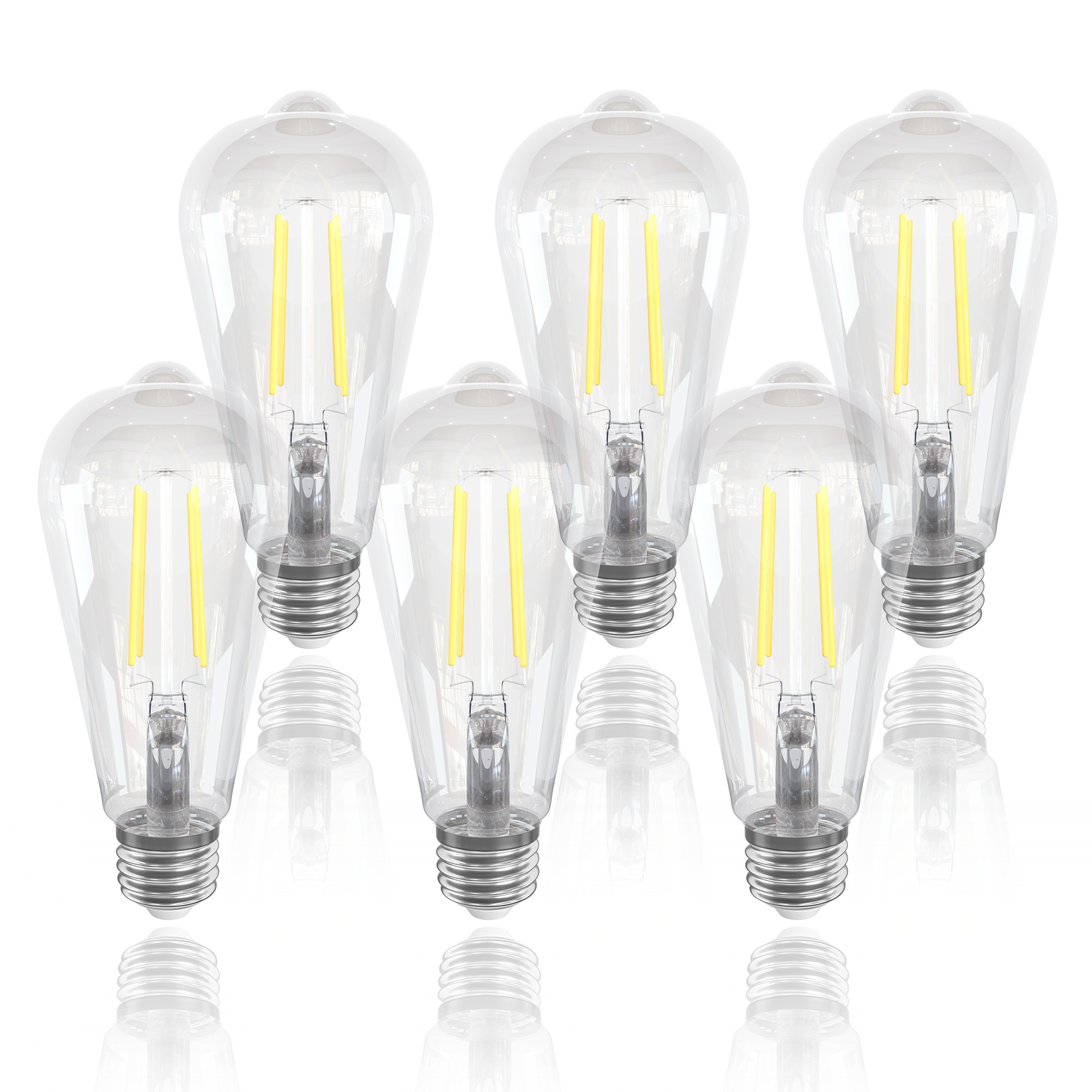 Paquete de 6 bombillas LED regulables equivalentes a 60 W, bombilla LED E26  de 6 W, 2700 K, luz blanca cálida, bombilla LED A15 para ventilador de