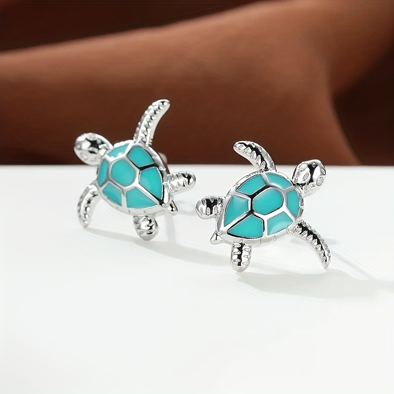 Turquoise on sale turtle earrings