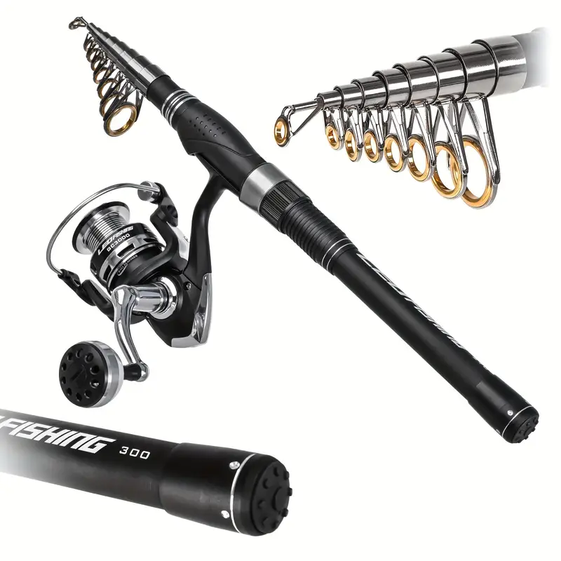 LEOFISHING Portable Lightweight Fishing Rod And Reel Combos, Including  Telescopic Fishing Pole, Spinning Fishing, Soft/Hard Bait, Fishing Line,  Hook