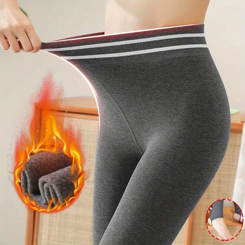 Plush Lined Thermal Pants Soft Comfy Slim High Waist Tights - Temu