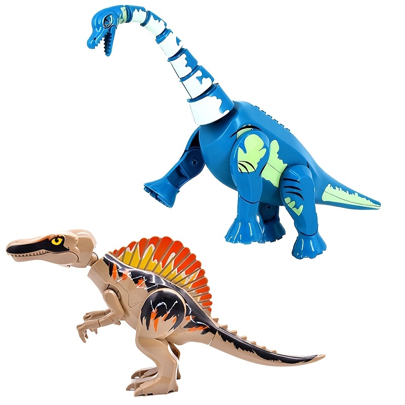 Dinosaur Building Blocks Toy For Kids，Jurassic Brachiosaurus/Spinosaurus  Dinosaur Model Building Blocks Toy