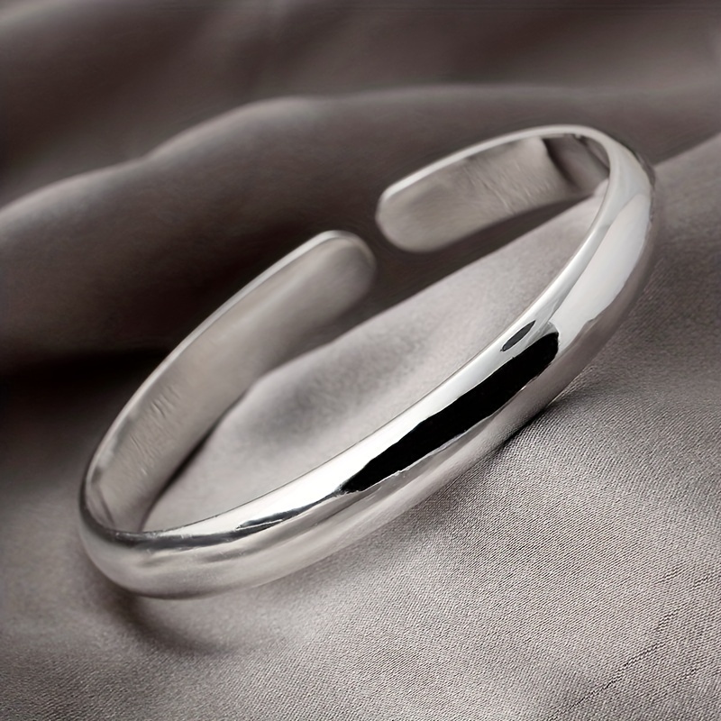 

Simple Silver Plated Cuff Bangle Silver Color Bracelet For Women Party Daily Casual Accessories
