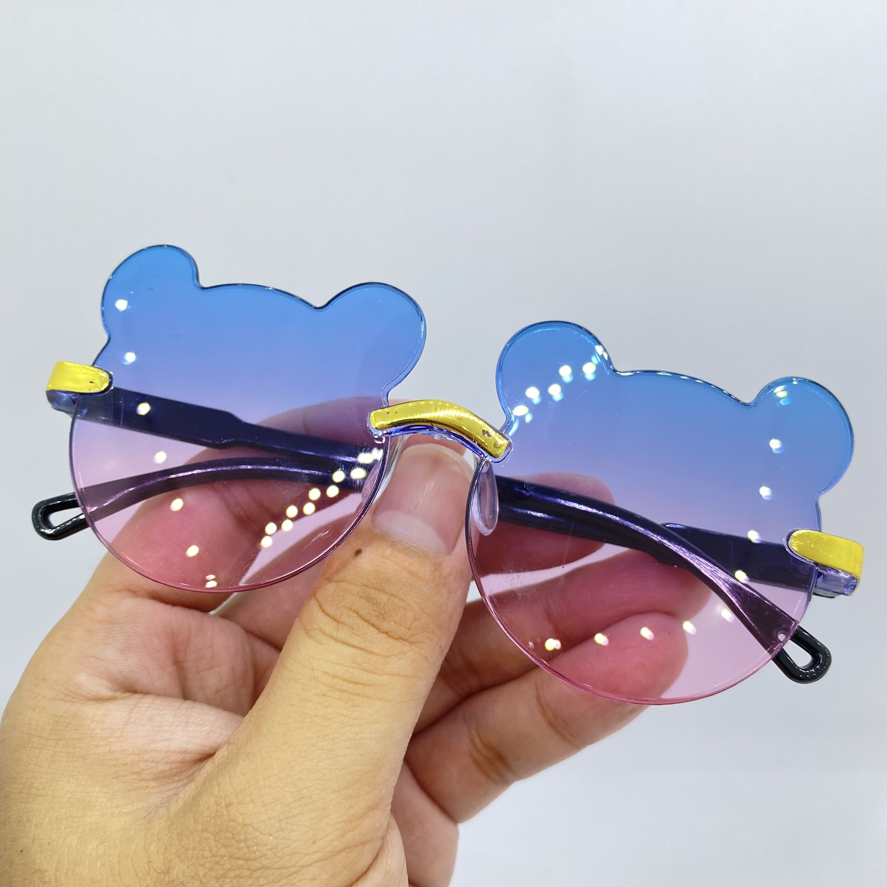 Girls Cute Animal Bear Shape Frame UV Protection Sunglasses, Gift For Kids