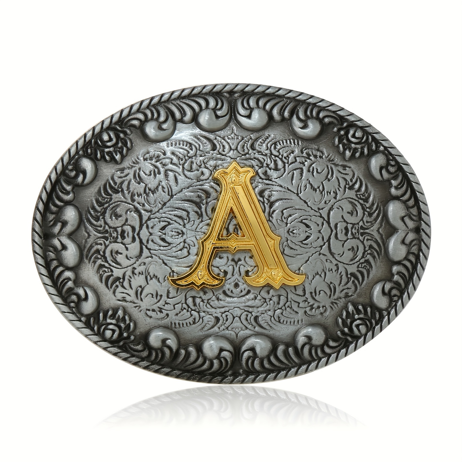 Hebillas de cinturón de vaquero de moda para hombres letras iniciales A a Z  hebilla de cinturón occidental,Oro