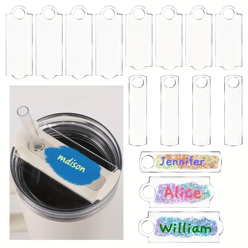 15pcs, Name Labels For Stanley Cups H2.0 & 1.0 Name Tag Tumbler Tags Blanks  Name