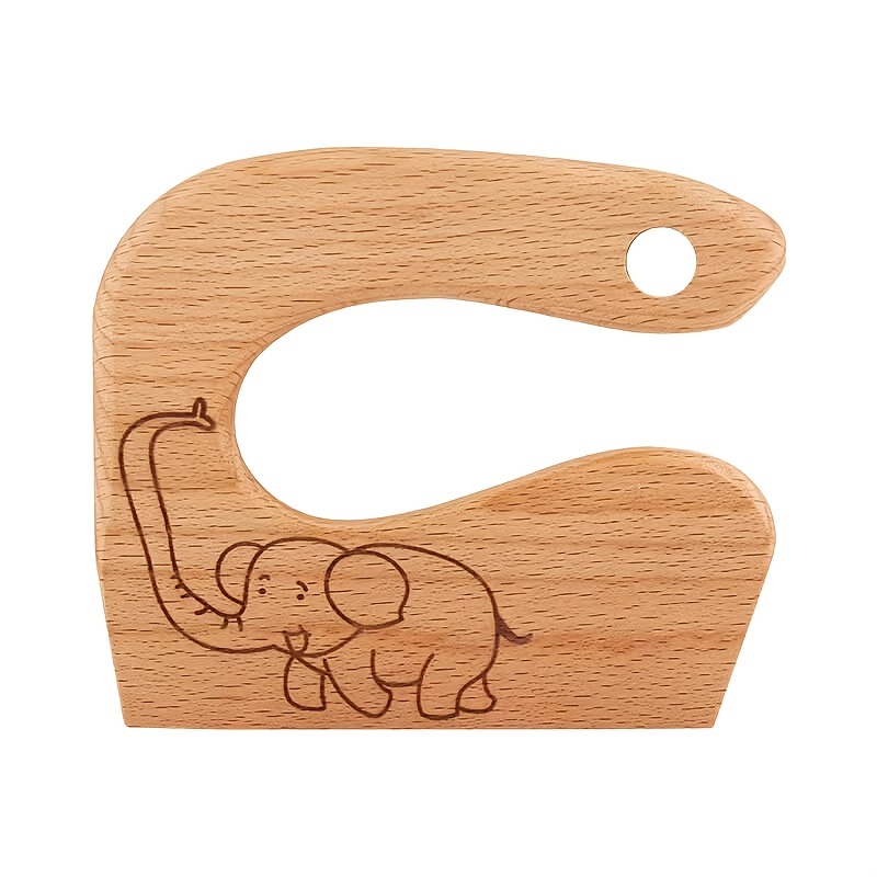 Cute Fish Crocodile Pattern Wooden Knife Safe For Kids - Temu