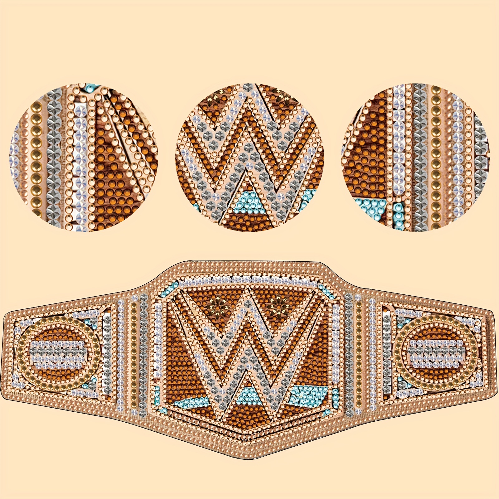 1pc DIY Diamond Painting Belt, 5D DIY Diamond Painting Waistband Universal  Champion Diamond Art Leather Belt For Men Women Art Craft Gift (Blue W)