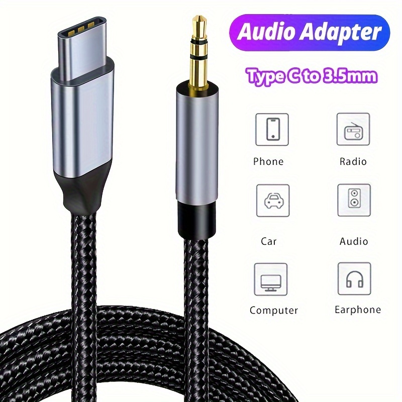 usb type c to 3 5mm audio aux jack cable type c to male speaker adapter stereo extension audio cord for car headphone for samsung galaxy s21 s20 ultra note 20 10 ipad pro
