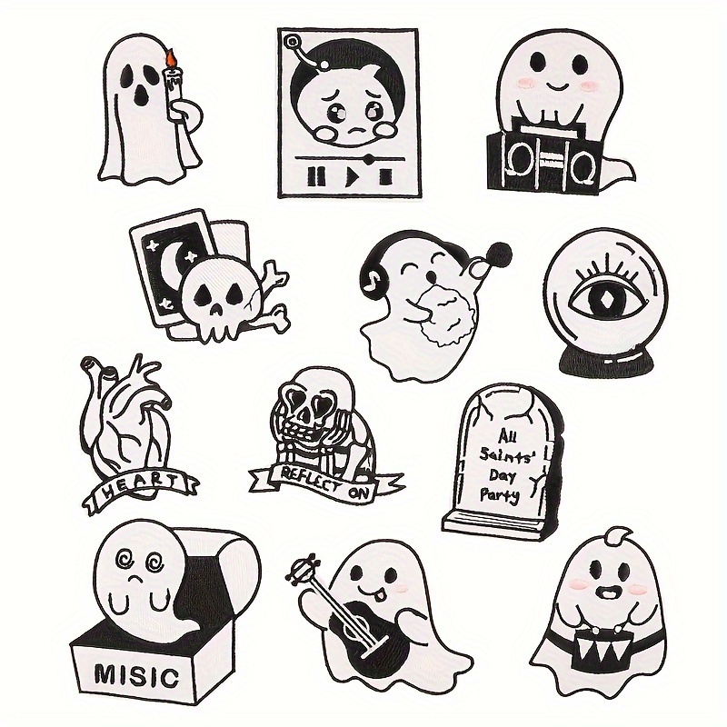 Embroidery Label Embroidery Stickers Skull Ghost Clothing - Temu Austria