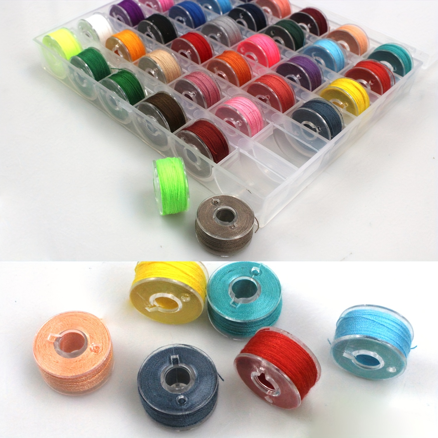 36 Pcs Bobbins and Sewing Threads Prewound Bobbin Thread with Storage  Plastic Case Assorted Colors Sewing Thread Set for Brother Babylock Singer