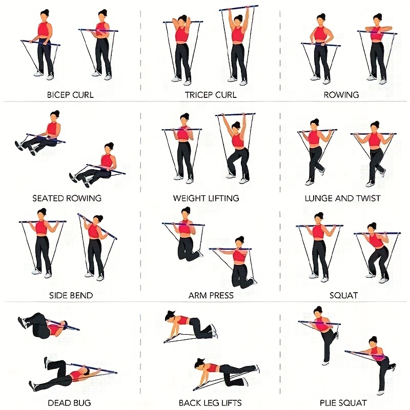 Multifunctional Yoga Bar with Resistance Band