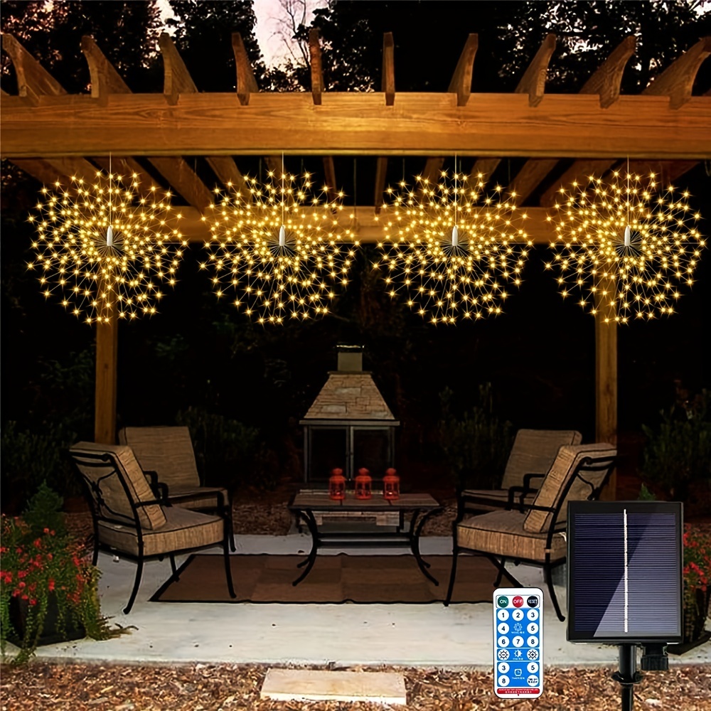 Firework Lights, Led Starburst Lights Hanging Fairy Lights Battery Operated  8 Modes With Remote Control For Garden Tent Christmas Party Decor - Temu