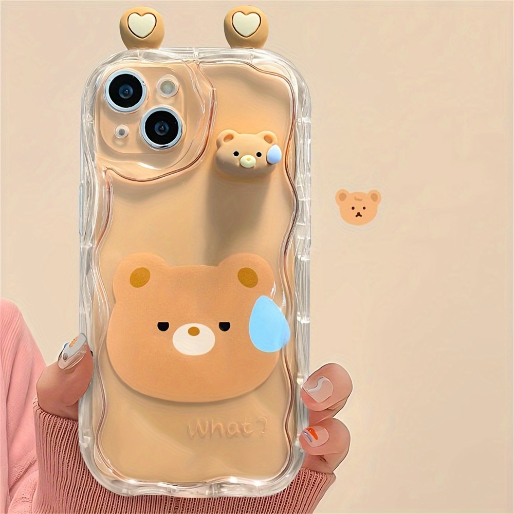 Cute Cartoon Bear Animals Green Pink iPhone Phone Case for iPhone