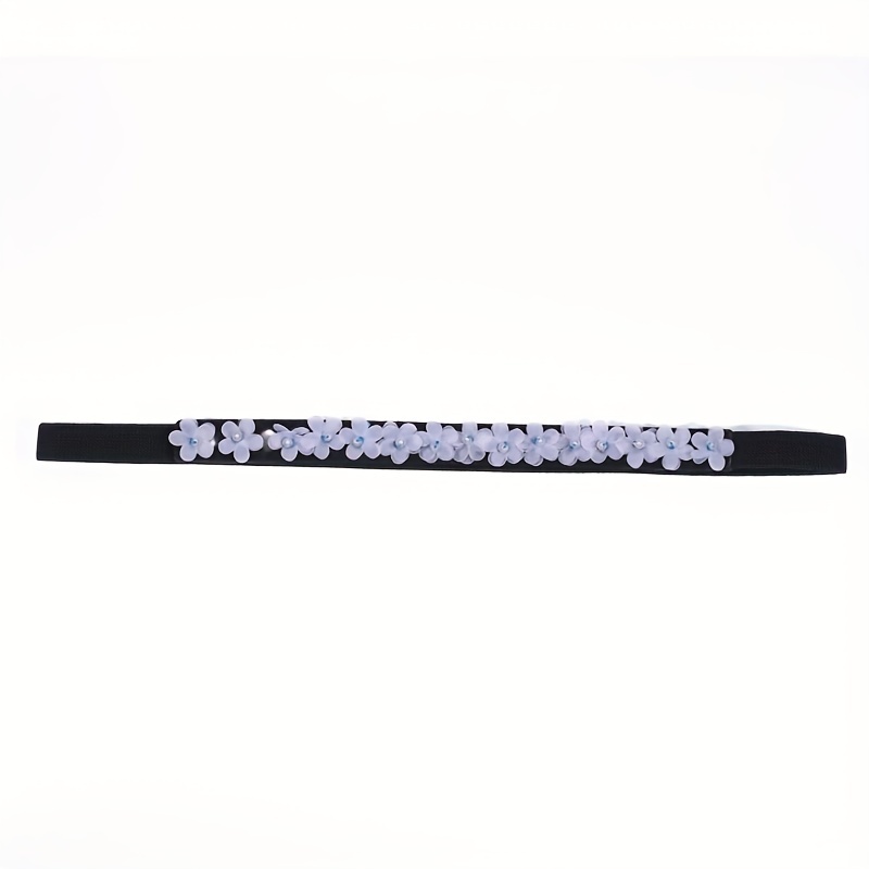 Thin Flower Decor Belt Elastic Waistband Classic Dress Girdle