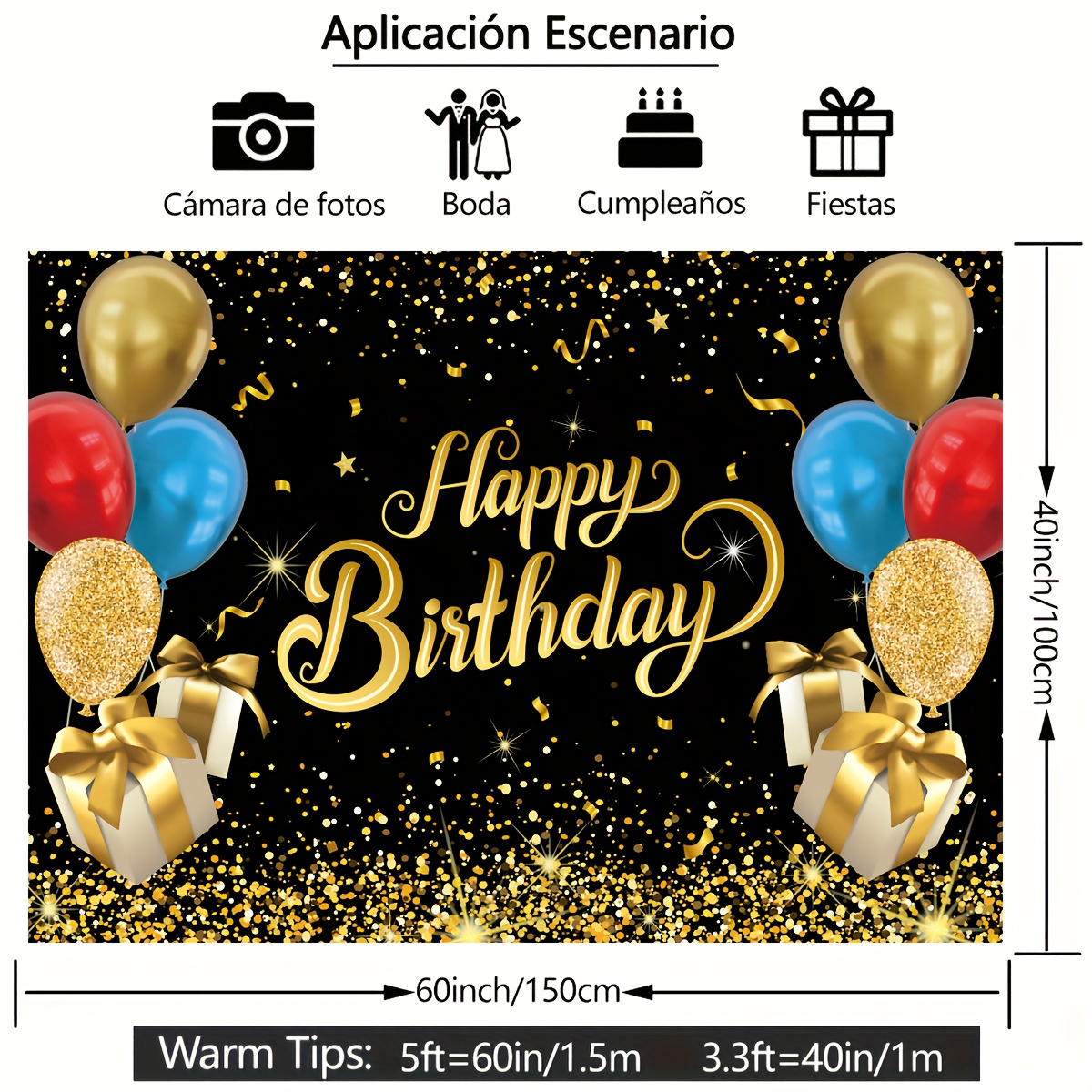 Feliz Cumpleanos Paty Decoración de Cumpleaños Cartel de Cumpleaños Español  Feliz Cumpleaños Letra Globo Fiesta Tema Decoración Globo Dorado