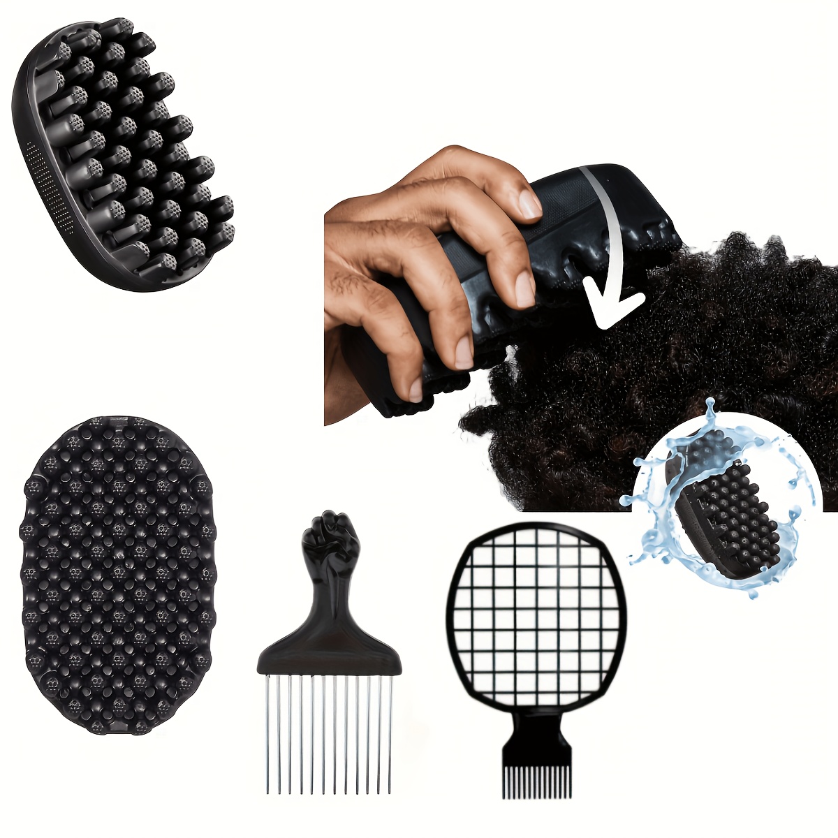 Magic Sponge Hair Brush For Curls And Twists Big Holes For - Temu
