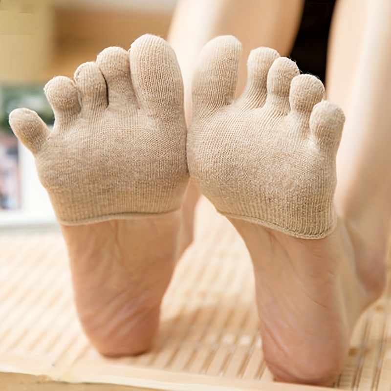 Cotton Half Palm Socks Five Toe Socks Women's High Heels Foot Forefoot Half Toe  Socks Not Tired Feet Odor Resistant Non-slip Invisible Socks