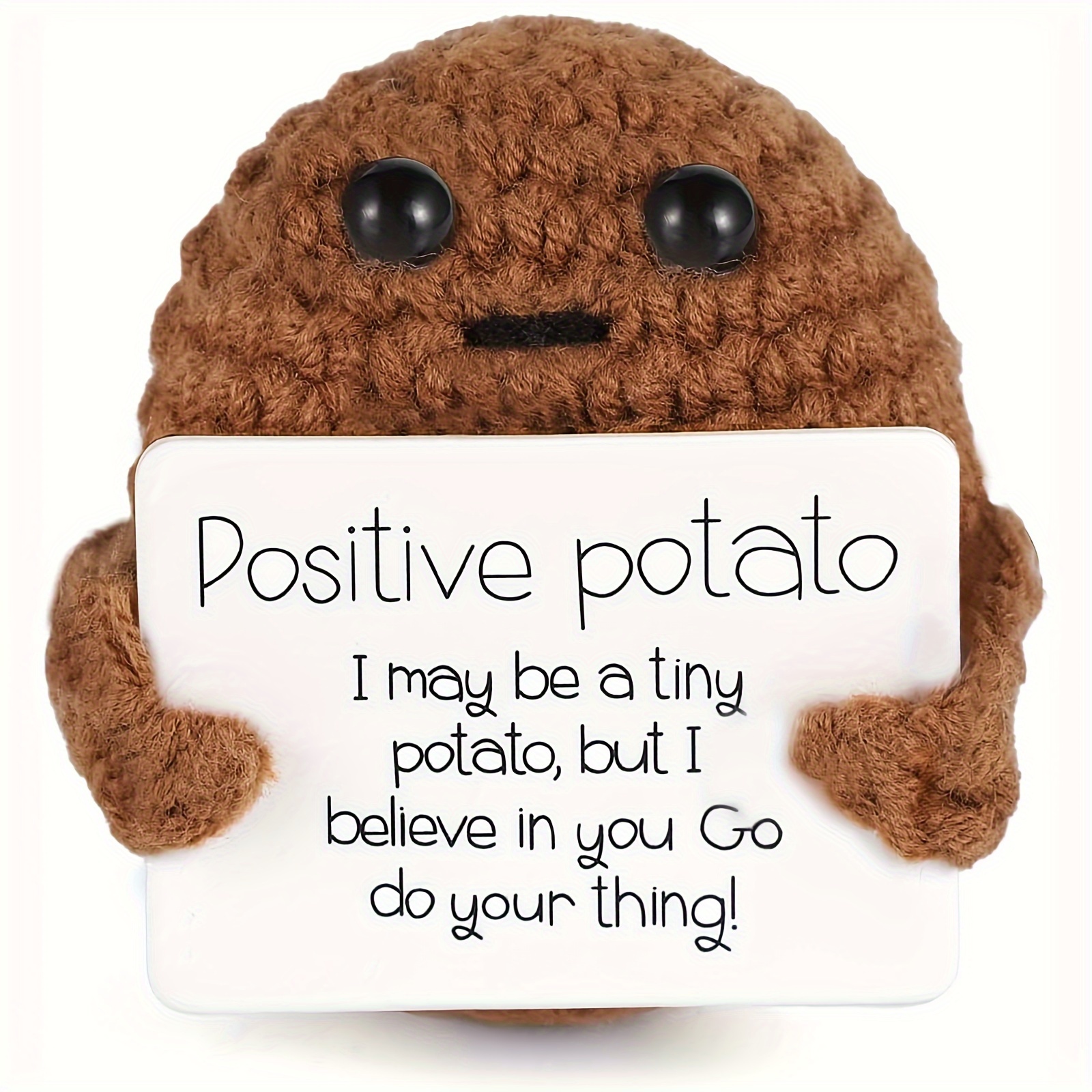Funny Positive Potato Cute Wool Knitting Doll With Positive - Temu