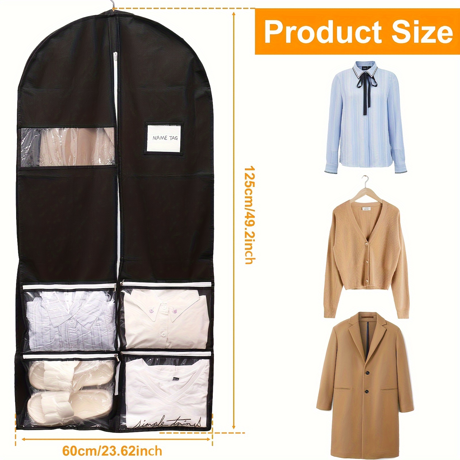 Clothes Dust Cover Storage Bag Wardrobe Clothes Organizer Suit Coat  Protector Household Clothing Cover 100% Water ProoF