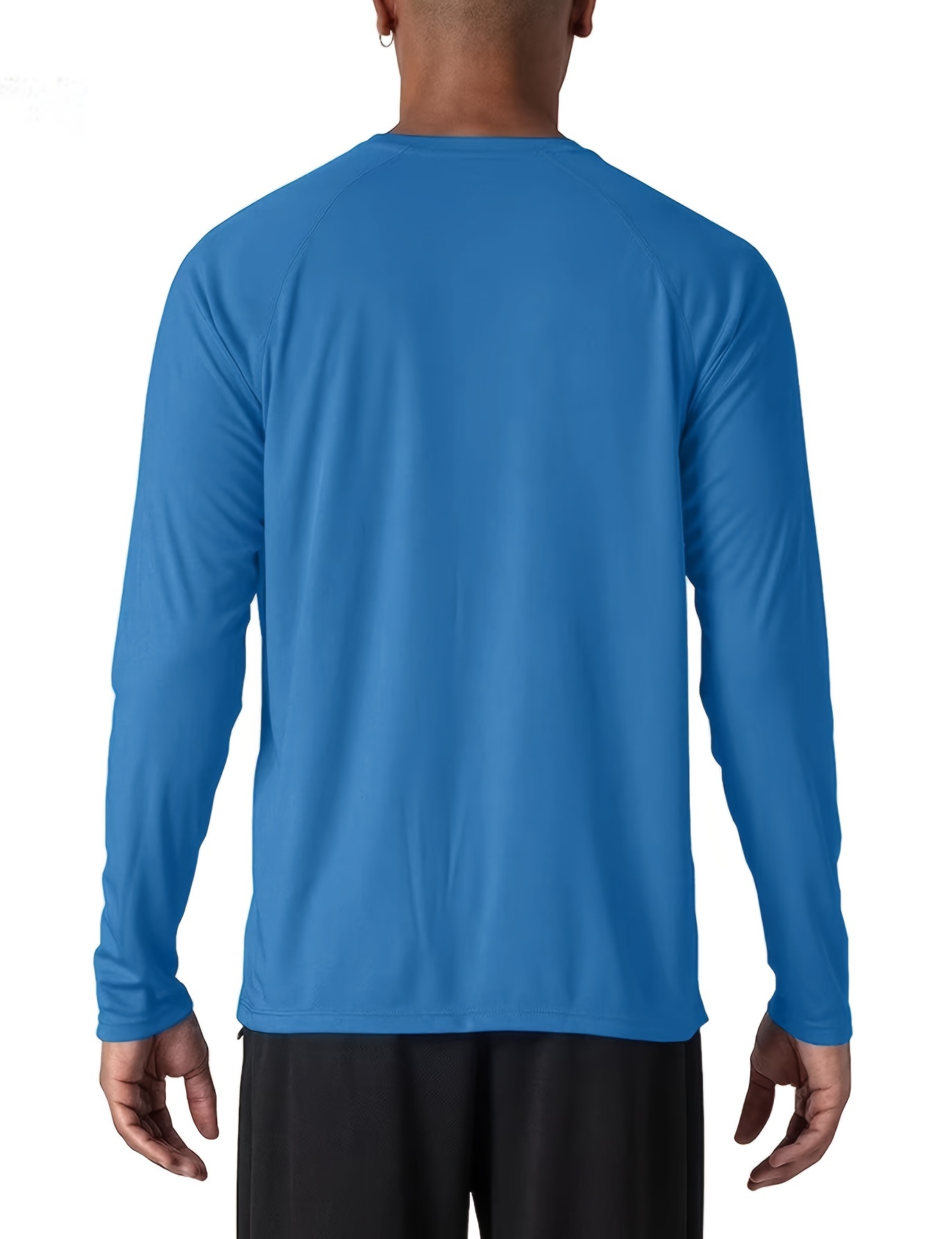  Sun Protection Shirts For Men Long Sleeve UV SPF 50+ Surfing  Running Fishing Hiking Shirt Quick-Dry Lack Blue