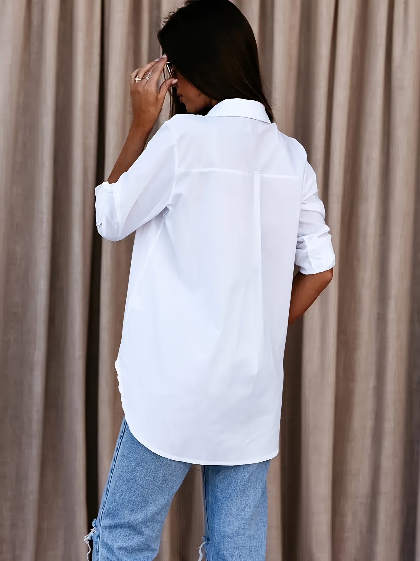 SUNSIOM Women's Long Sleeve Tops Blouse V Neck Button Down Shirts