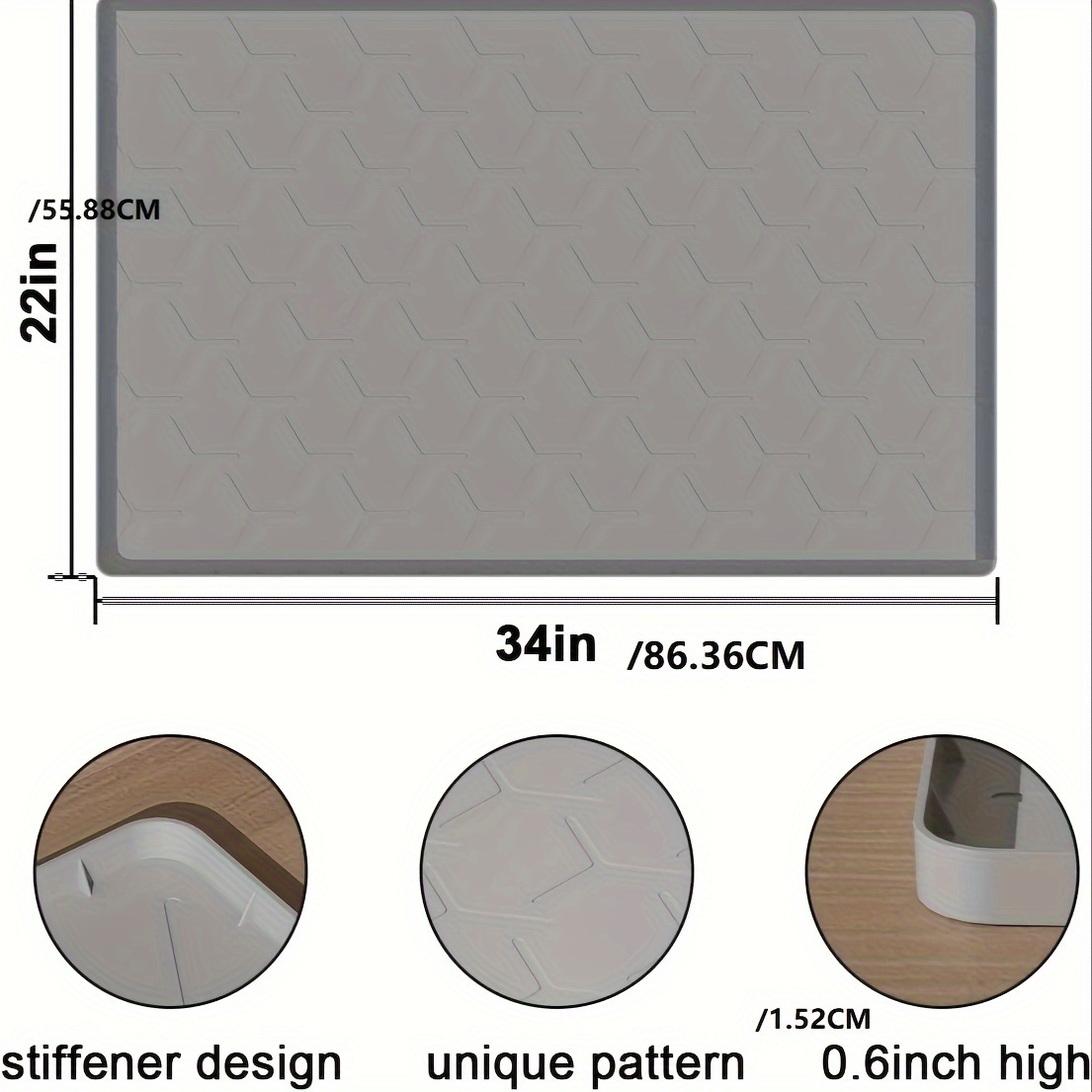 Under Sink Mat 34x22 Silicone Mats for Kitchen Waterproof Cabinet