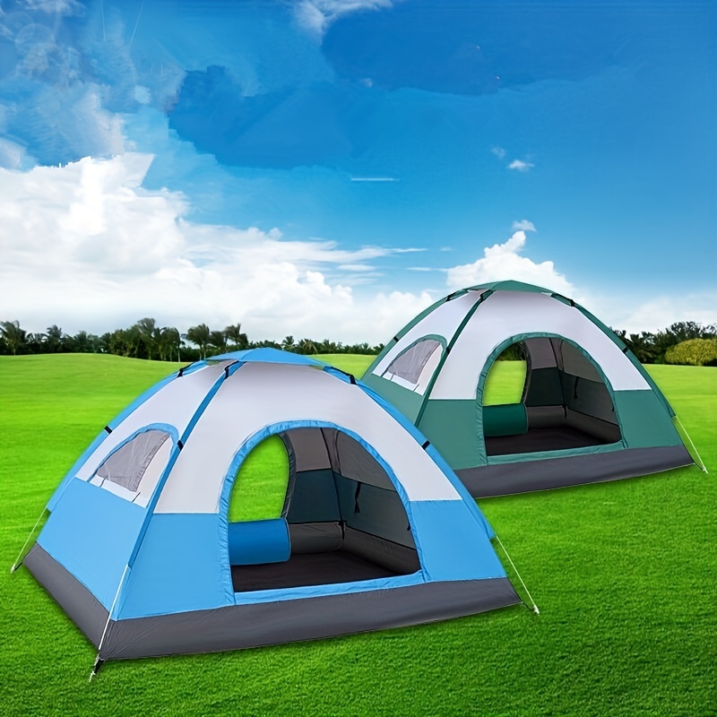 Tente Automatique 3-4 Personnes épaisse imperméable à la Pluie Camping  Sauvage Tente de Camping Tente de Vacances Parc Pique-Nique Tente Cadeau  Small