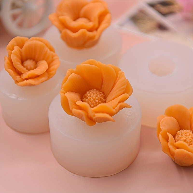 6 Cavity Silicone Flower Shape Cake Molds 3 Packs Fondant Shape