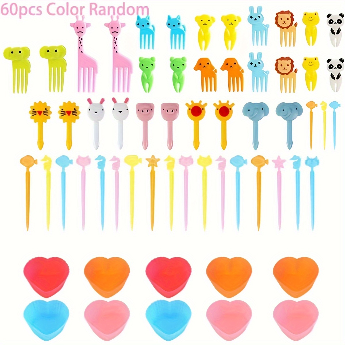 heart food picks forks for Bento Box Lunch Box by Kawaii