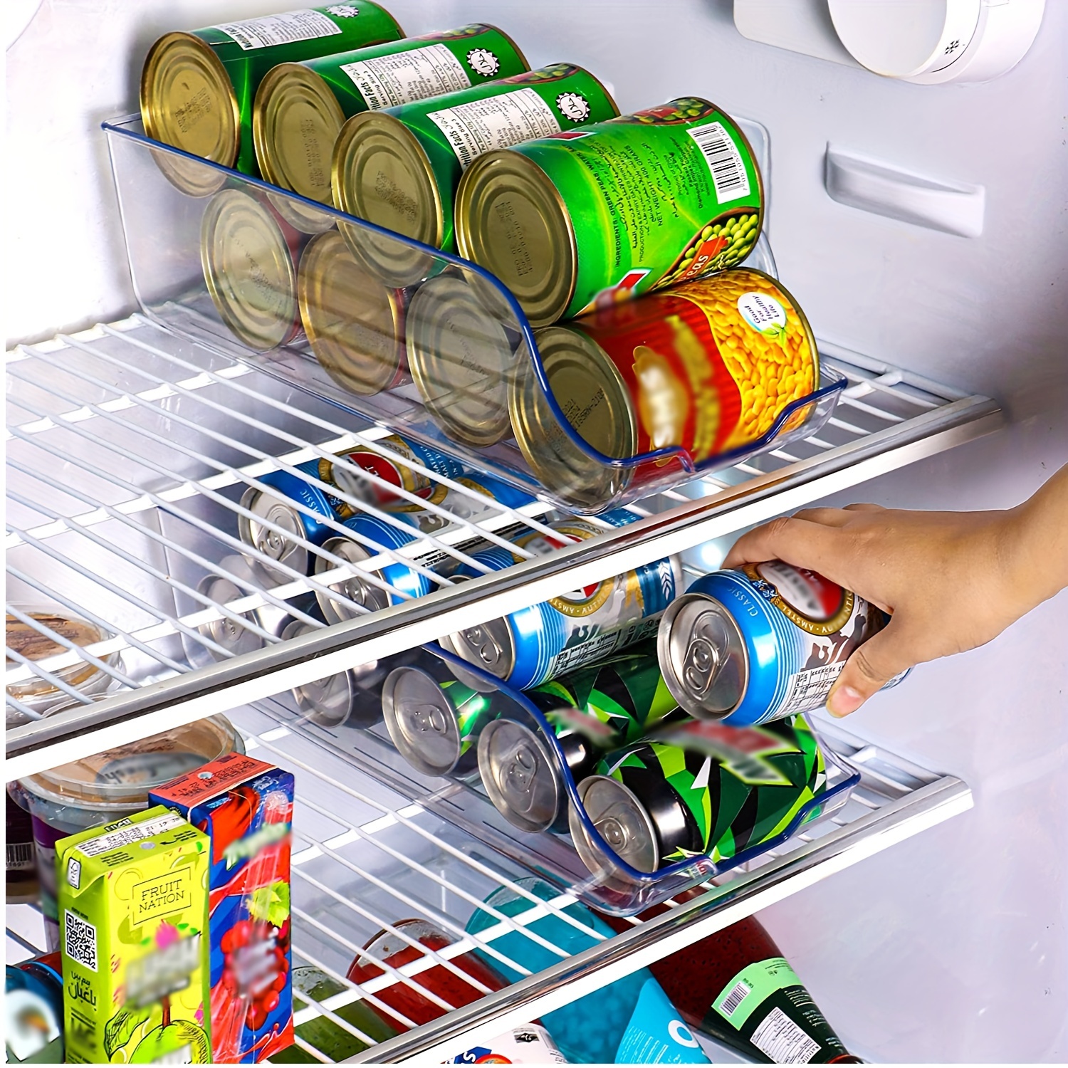 Can Rack Organizer,Stackable Pantry Organizer Can Storage Dispenser Holds  up to 42 Cans for Kitchen Cabinet Counter-Top