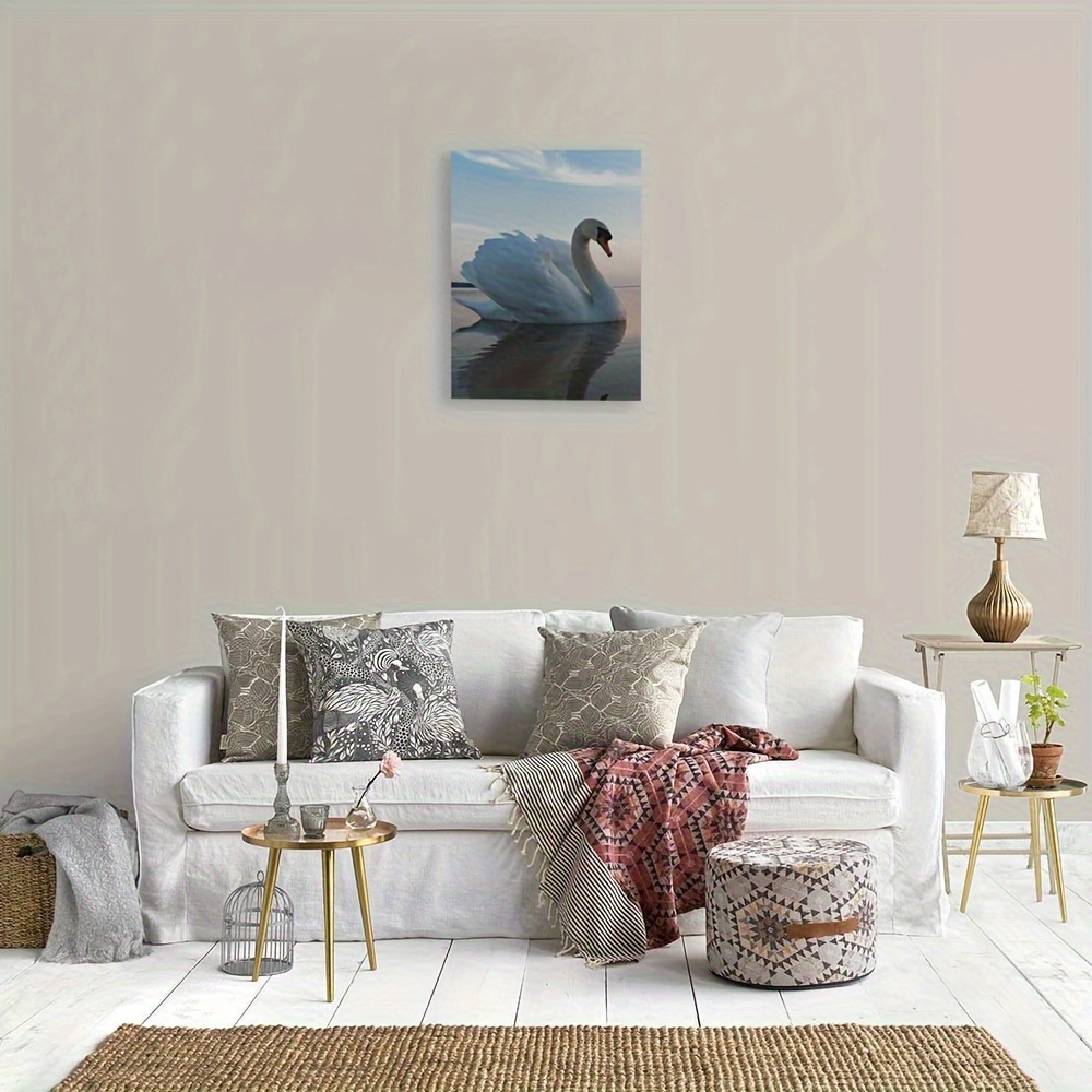 Lienzo 5 Piezas cartel de arte de pared de lona de cisne blanco