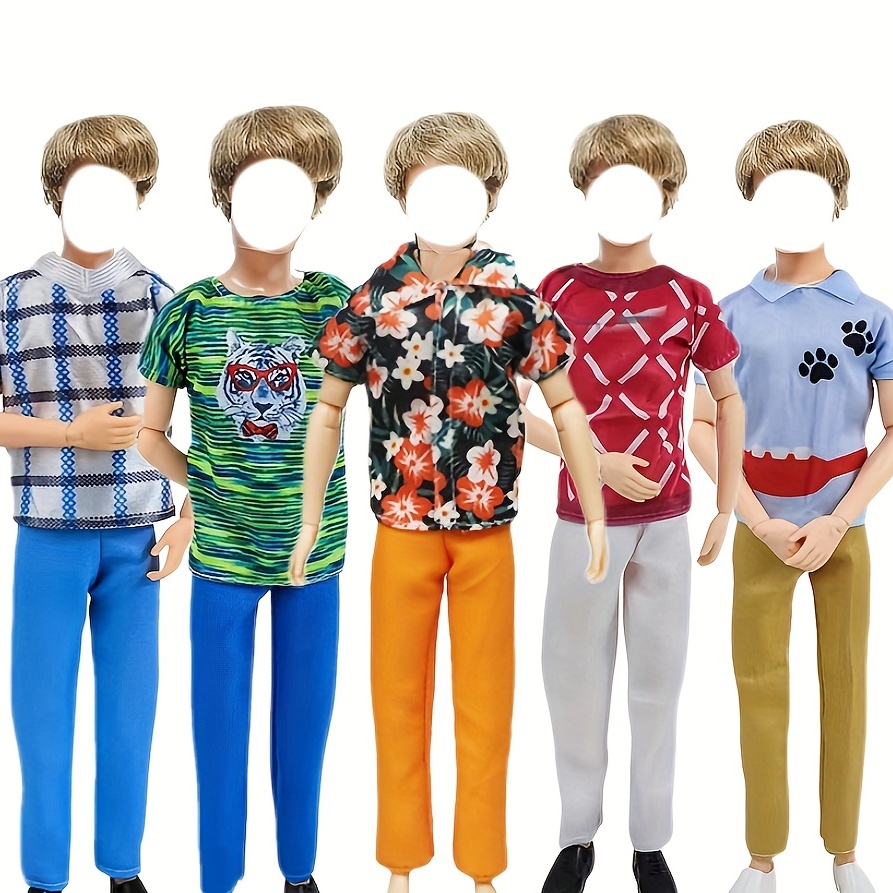 Multi-color 1/6 Doll Clothes For Ken Boy Doll Outfits T-shirt Vest Hoodie  Pants