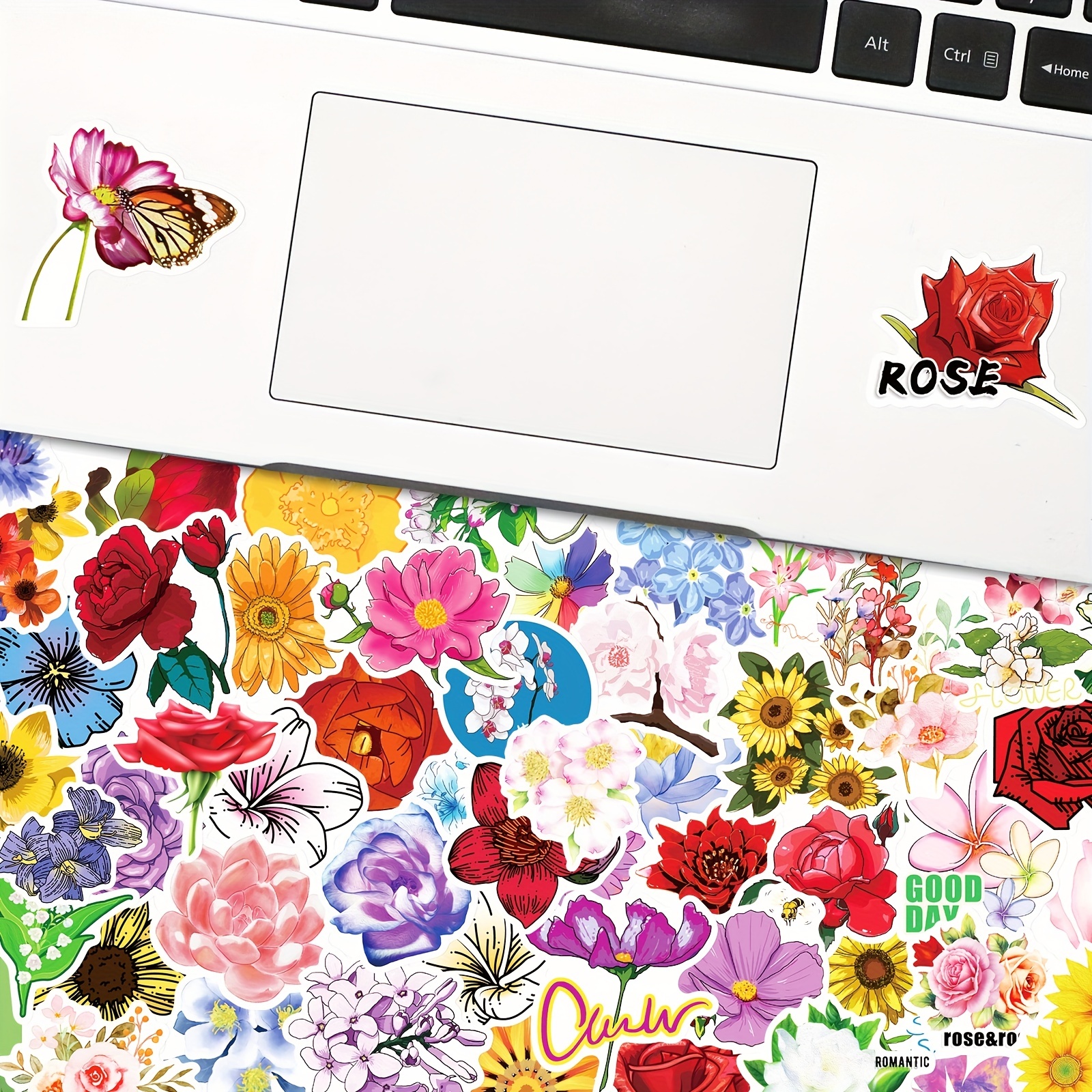 Stickers Flowers Guitar, Stickers Laptops Flowers