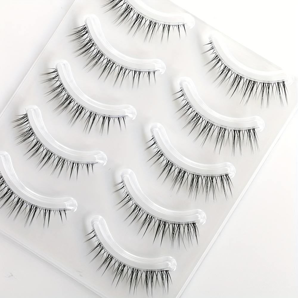 Palm Lashes Natural Look False Eyelashes Clear Band Short Lashes TS04