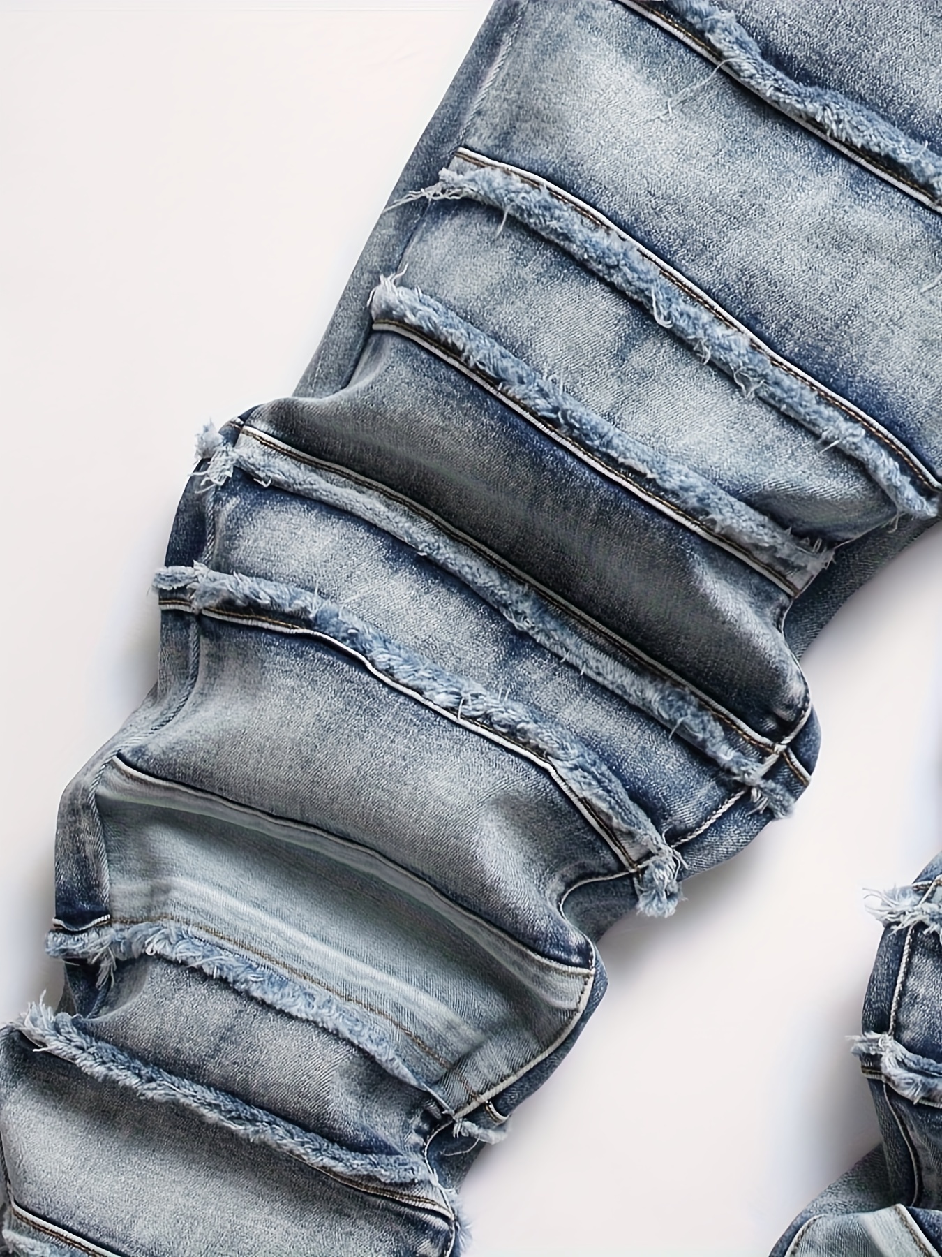 Slim Fit Biker Jeans Men's Casual Street Style Distressed - Temu