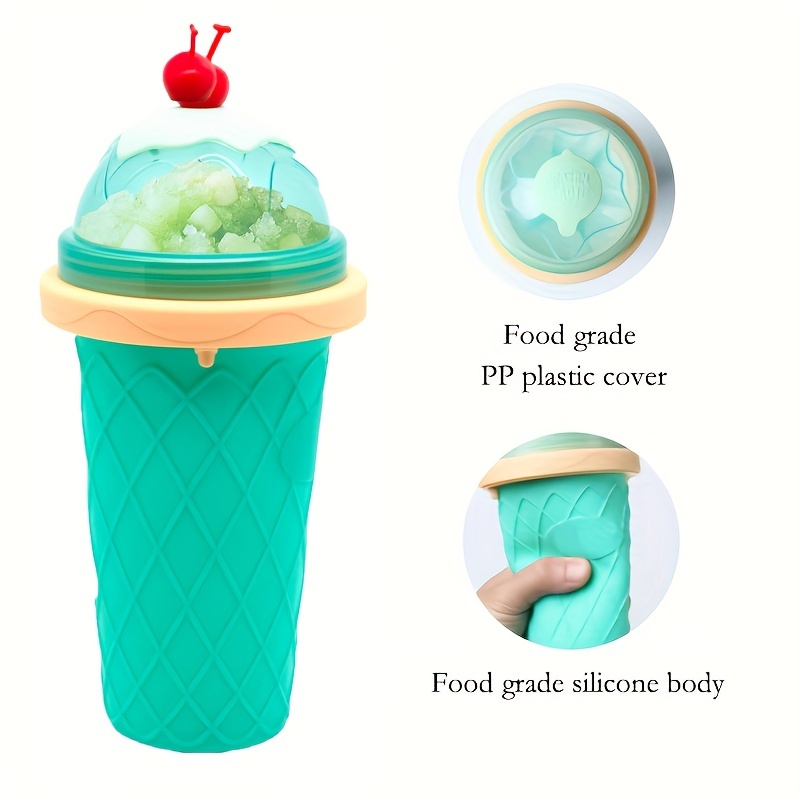 1pc Blue Silicone Smoothies Quick Freeze Cup, Double Layer Magic