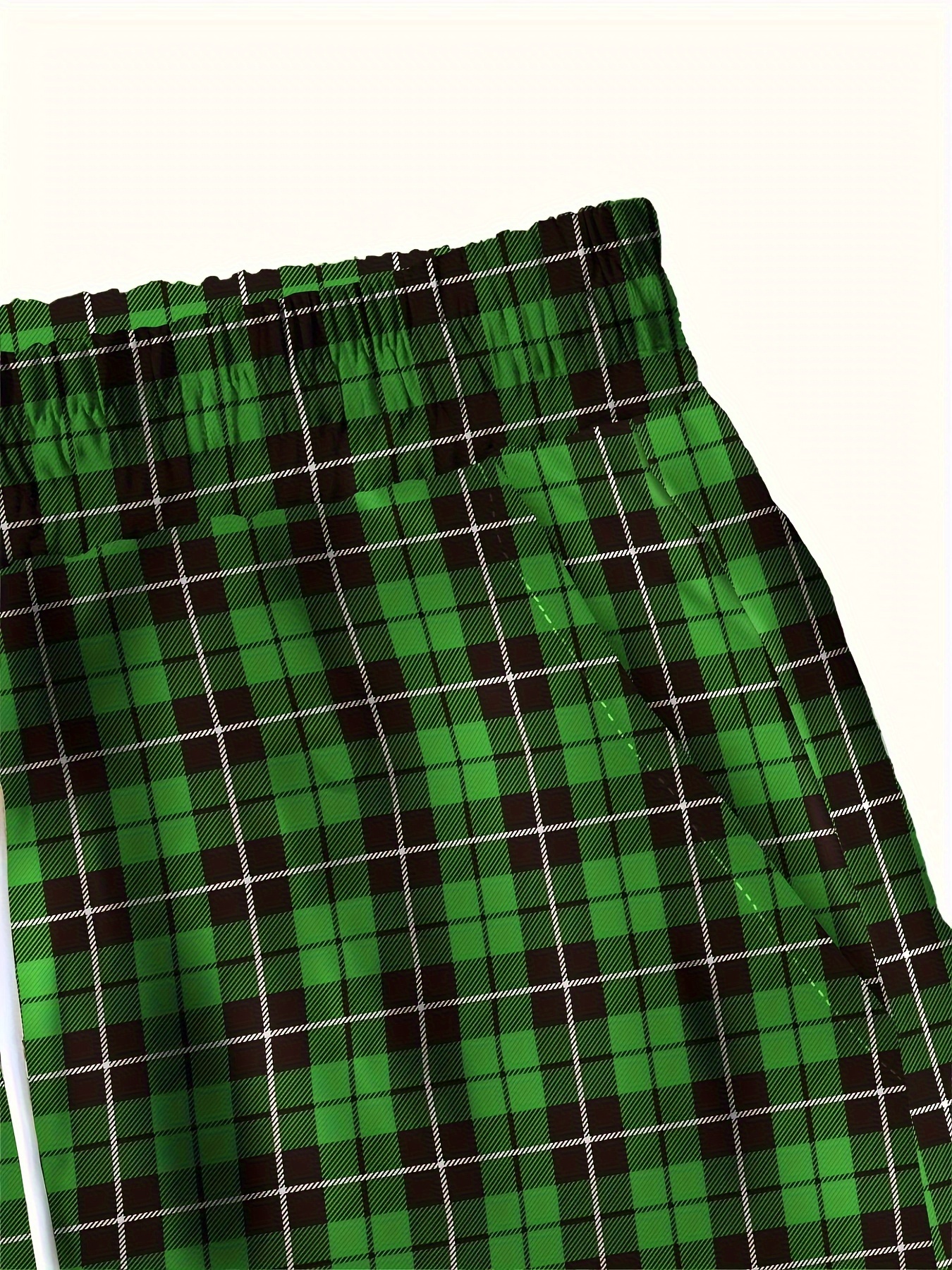 Plus size clearance green plaid pants